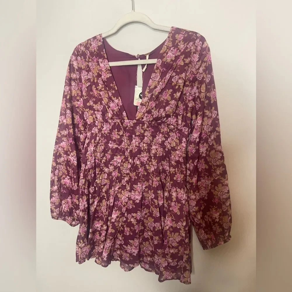 Free People Keep You Mine Printed Mini Dress NWT